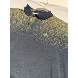 lacoste blue ombré 2 button ss polo, men's‎ medium